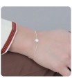 CZ Stones Round Shape Silver Bracelet BRS-177